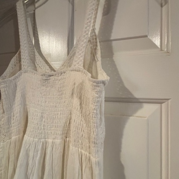 Mlle Gabrielle off white, small eyelet Midi Dress-Small, Cotton - Picture 6 of 7